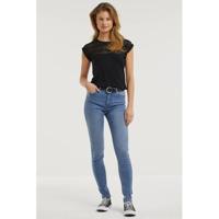 anytime top met kantendetail zwart - thumbnail