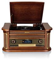 Roadstar HIF-1996D+BT platenspeler van hout, 33,45,78 omw/min, Dab+, FM, 40 W, CD, CD-R, CD-RW, snelle toevoer, programma, willekeurig, herhaling - thumbnail