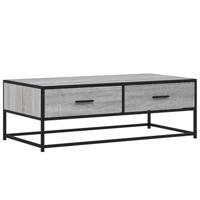 Salontafel 100x50x35 cm bewerkt hout en metaal grijs sonoma - thumbnail