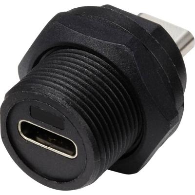 TRU COMPONENTS TC-E10T-FT3-PRF TC-13543608 USB-C 3.0-bus naar bus IP67 (schroefdraad) 1 stuk(s)