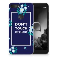Alcatel 1S (2019) Silicone-hoesje Flowers Blue DTMP - thumbnail