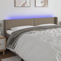 Hoofdbord LED 203x16x78/88 cm stof taupe - thumbnail
