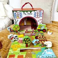 Boerderij Speelhuis - PLANeTE BOIS - FSC - 12 Stuks - Kinderspel - Vanaf 18 Maanden - thumbnail