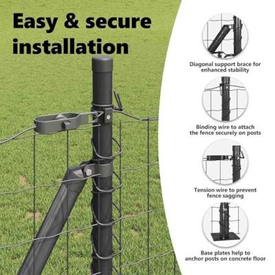 VidaXL Hek met paal grijs 0,8 x 10 m staal en pvc