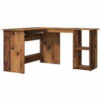 Hoekbureau 120x140x75 cm bewerkt hout oud houtkleurig - thumbnail