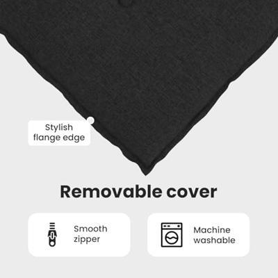 VidaXL Rugkussen zwart 120 x 19 x 50 cm stof VidaXL Rugkussen zwart 120 x 19 x 50 cm stof