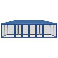 Partytent met 12 mesh zijwanden 8x4 m HDPE blauw - thumbnail