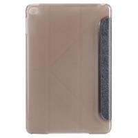 Transformatoren stijl Silk textuur horizontale Flip effen kleur lederen draagtas met houder voor iPad mini 4(Black) - thumbnail