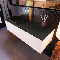 Badkamermeubelset Mondiaz Erin 120 cm met 1 Lade met RIDGE Wastafel Links Urban met 1 kraangat Greeploos Mat Underlayment - thumbnail