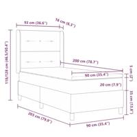 Boxspringbed met matras Lichtgrijs 90 x 200 cm Stof - thumbnail