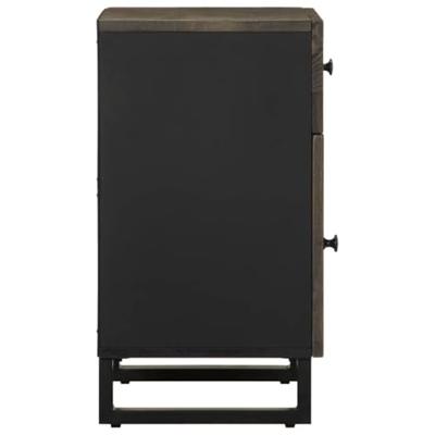 Nachtkastje 50x33x60 cm massief mangohout zwart