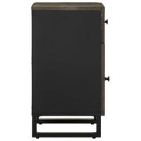 Nachtkastje 50x33x60 cm massief mangohout zwart - thumbnail