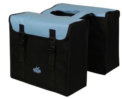 Dubbele fietstas Greenlands 34 liter 37 x 33 x 14cm (2x) - zwart / lichtblauw