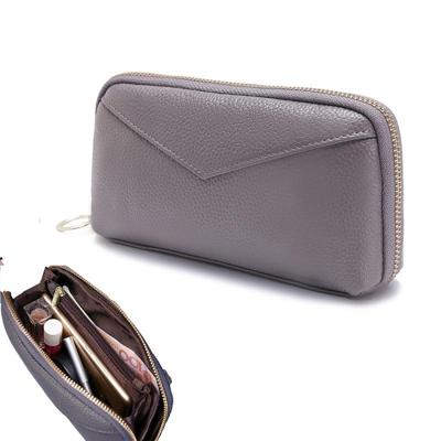 2-Folding Square lederen handtas (grijs)