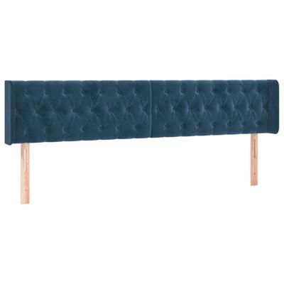 Hoofdborden 2 st 100x7x78/88 cm fluweel donkerblauw