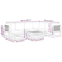 8-delige Loungeset met kussens massief acaciahout - thumbnail