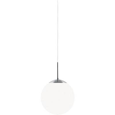 Hanglamp met opaalglazen kap E27 fitting &apos;Nordlux Cafe 15&apos; zilver