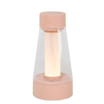 Lucide LORALI - Oplaadbare Tafellamp Binnen/Buiten - Accu/Batterij - Ø 7,7 cm - LED Dimb. - 1x1,2W 2600K/3000K - IP44 - Roze