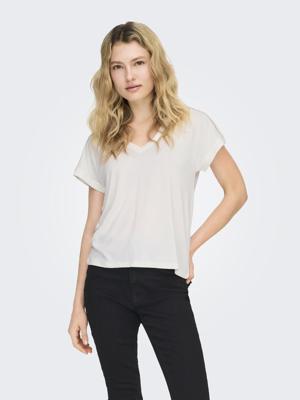 Only Onlfree Life S/s V-neck Lace Top Jrs 15369294 T-shirt Korte Mouw Cloud Dancer Skye Lace