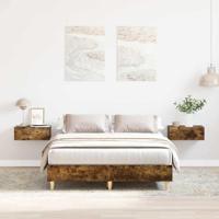 Bedframe zonder matras spaanplaat gerookt eiken - thumbnail
