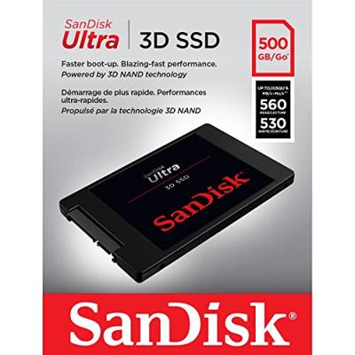 SanDisk Ultra 3D SSD, 500 GB SSD SATA/600, SDSSDH3-500G-G25 SanDisk Ultra 3D SSD, 500 GB SSD SATA/600, SDSSDH3-500G-G25
