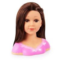 Topmodel Charlene styling hoofd met bruin haar - thumbnail