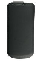MDA HOUTREXTAIPH5 zwart etui echt leer beschermhoes met automatische uittrekhulp voor Apple iPhone 5 - thumbnail
