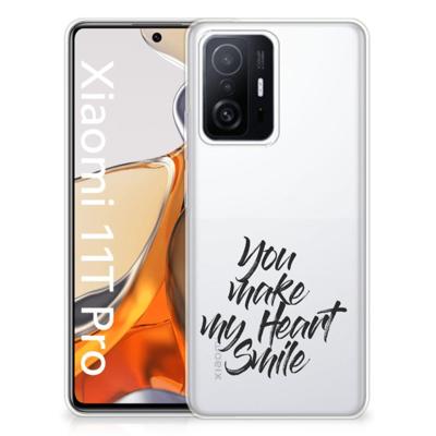 Xiaomi 11T | 11T Pro | Siliconen hoesje | met naam Heart Smile Xiaomi 11T | 11T Pro | Siliconen hoesje | met naam Heart Smile