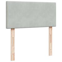 Boxspring met matras fluweel lichtgrijs 100x200 cm - thumbnail
