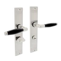 Intersteel Deurkruk Ton Basic op schild met toilet-/badkamersluiting 63/8 mm - mat nikkel/ebbenhout - thumbnail