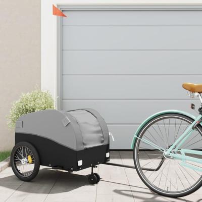 Fietstrailer 45 kg ijzer zwart en grijs Fietstrailer 45 kg ijzer zwart en grijs
