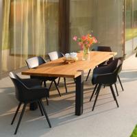 Hartman Tuintafel 'Esmee' Teakhout, 200 x 100cm, kleur Naturel/Zwart - thumbnail