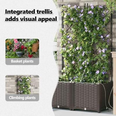 VidaXL Tuin bloempot 2 pcs bruin staal