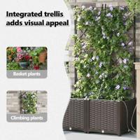Tuin Bloempot 2 pcs Bruin Staal - thumbnail