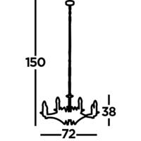 Searchlight Chrome hanglampAscot Ø 88cm - 41312-8CC - thumbnail