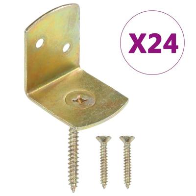 vidaXL Hekpaneelbeugels 24 st L-vorm gegalvaniseerd metaal