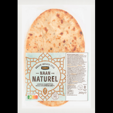 Jumbo Naan Naturel 2 Stuks 260 g