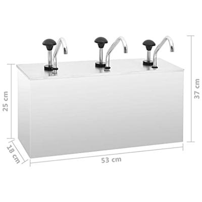 VidaXL Sausdispenser 3x3,5 l roestvrij staal