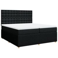Boxspring met matras stof zwart 200x200 cm - thumbnail