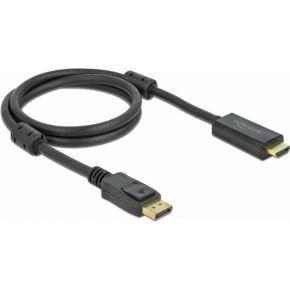 Delock 85955 DisplayPort-kabel DisplayPort / HDMI Aansluitkabel DisplayPort-stekker, HDMI-A-stekker 1 m Zwart Vergulde steekcontacten, 4K UHD