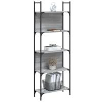 Boekenkast 5-laags 60,5x24x166,5 cm bewerkt hout grijs sonoma - thumbnail