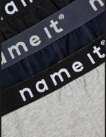 Name it 3-pak jongens boxershorts - Basic - Katoenen jongens onderbroeken - Zwart - Grijs - Donkerblauw - thumbnail