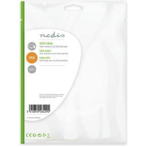 VGA-Kabel - VGA Male - 2x VGA Female - Verguld - Maximale resolutie: 1280x768-0.20 m - Rond - ABS - Zwart - Polybag