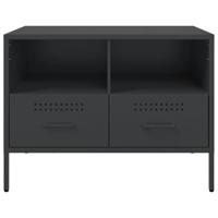 Tv-meubel 68x39x50,5 cm koudgewalst staal zwart - thumbnail