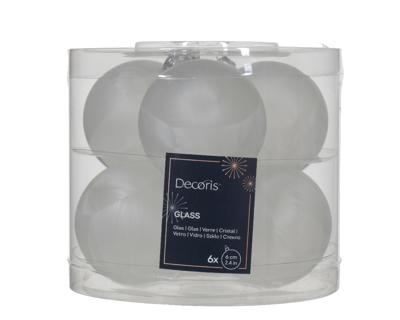 Kerstbal glas d6 cm wit ijslak 6st kerst Decoris - Decoris Kerstbal glas d6 cm wit ijslak 6st kerst Decoris - Decoris