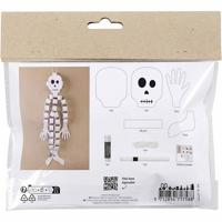 Creativ Company Mini hobbyset decoraties van papier, skelet, zwart/wit, 1 doos - thumbnail