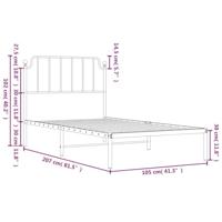 Bedframe met hoofdbord metaal zwart 100x200 cm - thumbnail