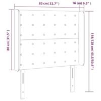Hoofdbord met randen 83x16x118/128 cm stof lichtgrijs - thumbnail