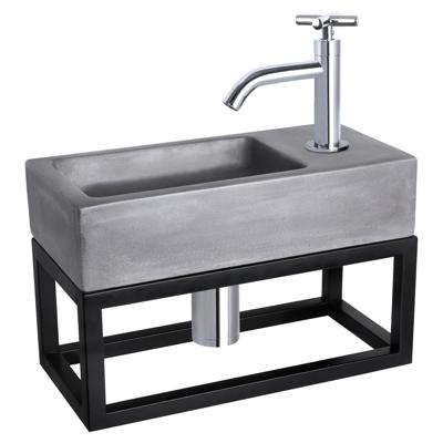 Differnz Differnz Ravo fonteinset beton donkergrijs - kraan kruis - met handdoekrek chroom