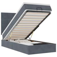 Ottoman bed met matrassen 90x200cm fluweel donkergrijs - thumbnail